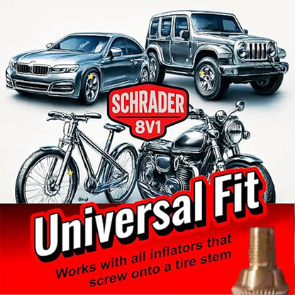 Quick-Connect Tire Chuck ~ Inflate tires faster with a leak-free push connection.