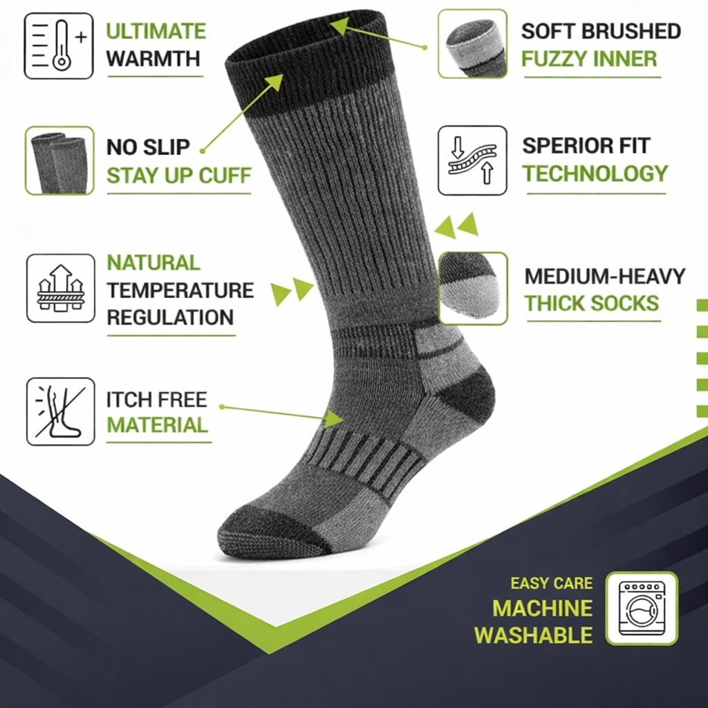 Thermal Winter Socks ~ Keep feet warm, dry, and comfortable.