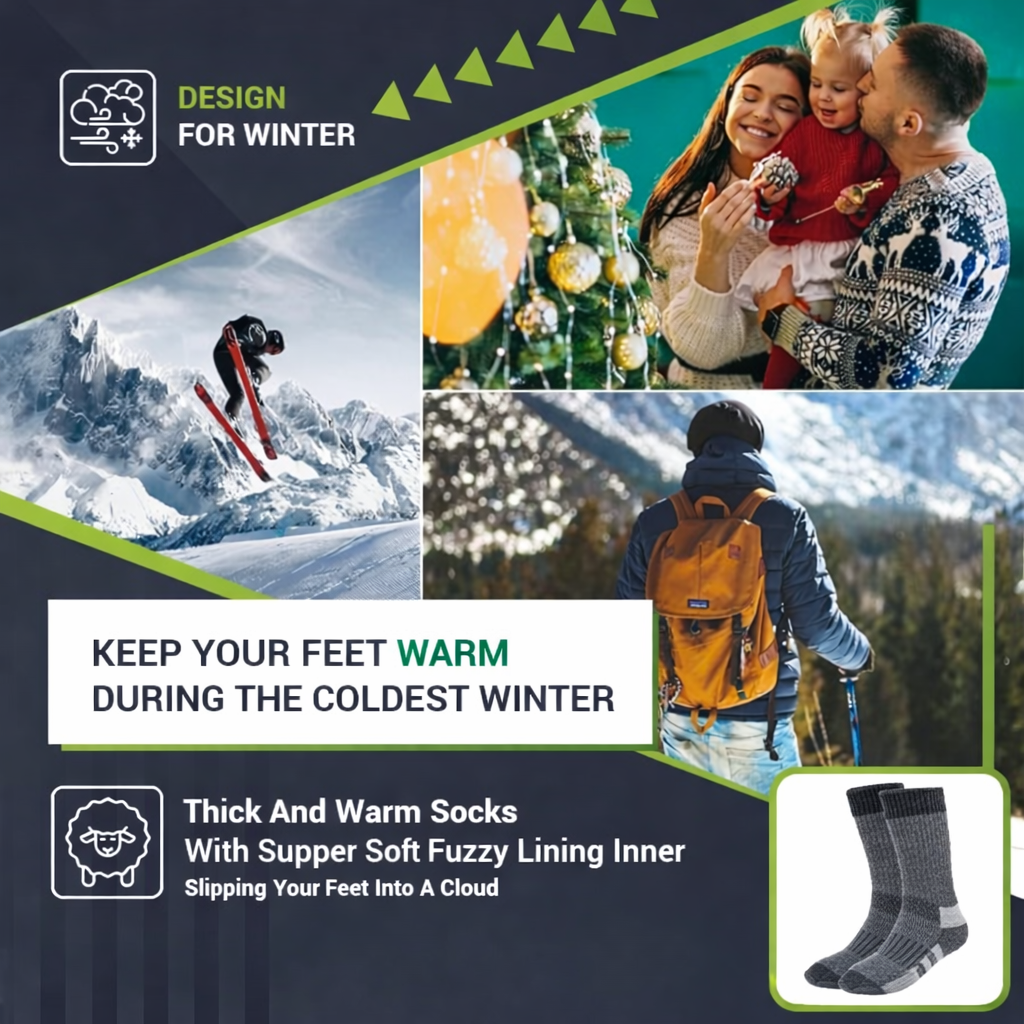 Thermal Winter Socks ~ Keep feet warm, dry, and comfortable.