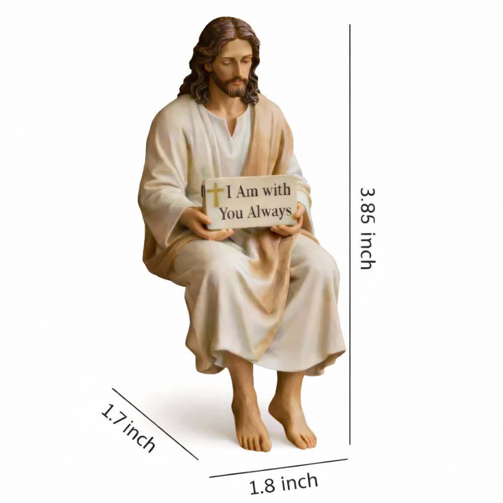 Hand-Painted Resin Jesus Figurine ~ A Daily Reminder You Are Never Alone.