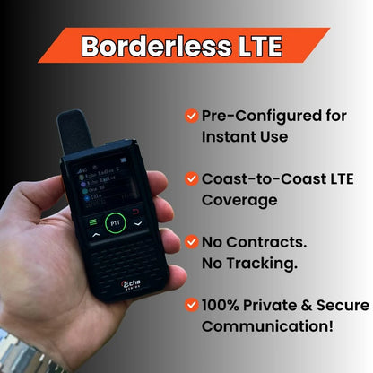 Echo Radios PTT Walkie-Talkie ~ Global coverage available at no extra cost