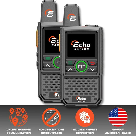 Echo Radios PTT Walkie-Talkie ~ Global coverage available at no extra cost