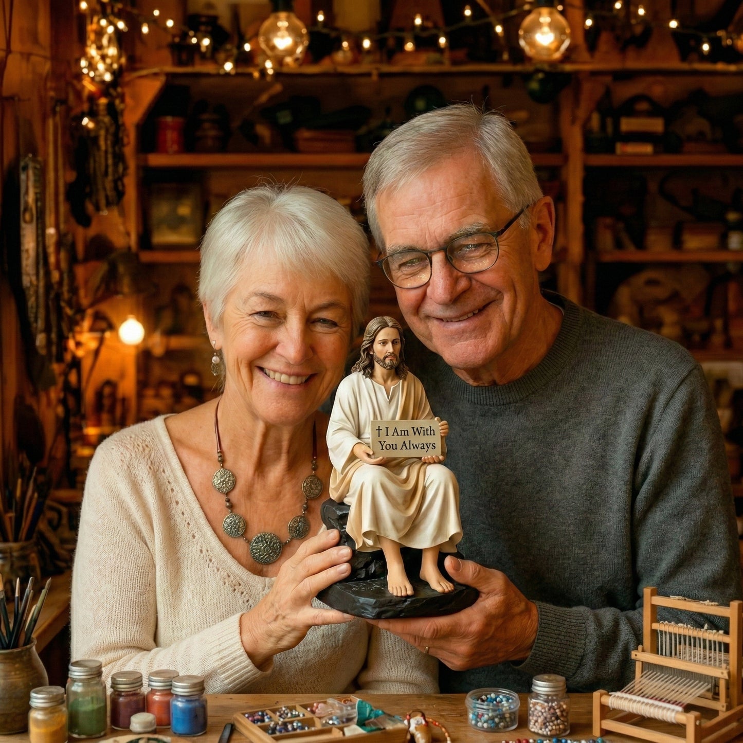 Hand-Painted Resin Jesus Figurine ! A Daily Reminder You Are Never Alone.
