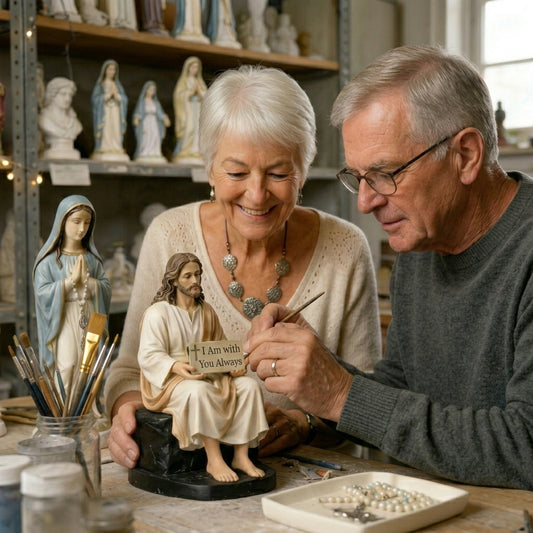 Hand-Painted Resin Jesus Figurine ~ A Daily Reminder You Are Never Alone