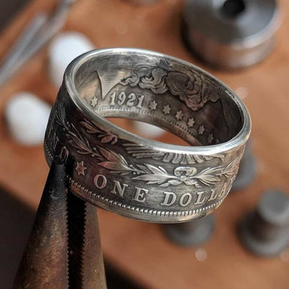 1921 Classic Morgan Dollar Coin Ring ~ A reminder that time builds character.