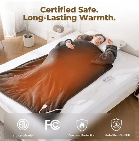 Heated Wearable Blanket ~ Stay warm from shoulders to toes.