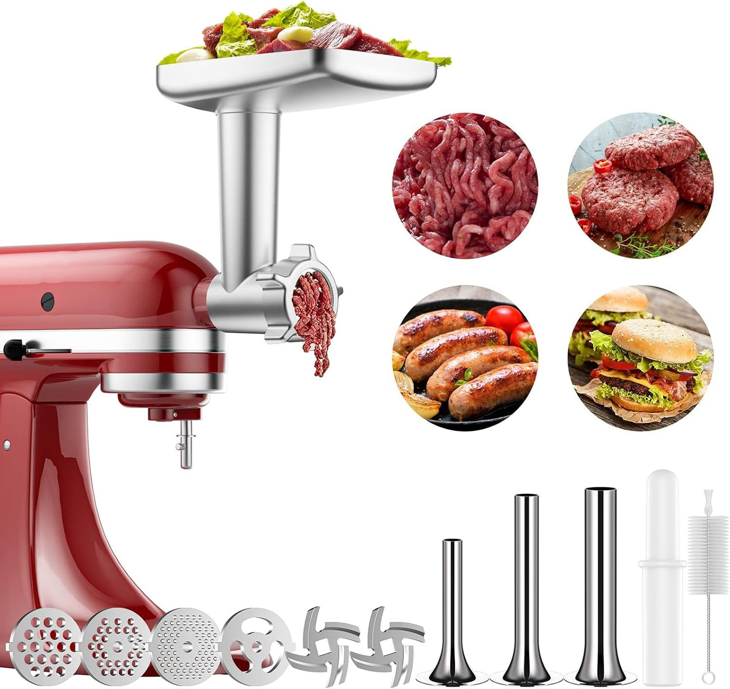 Metal Meat Grinder Attachment for Stand Mixers ~ Faster Prep, Cleaner Results, Zero Effort.
