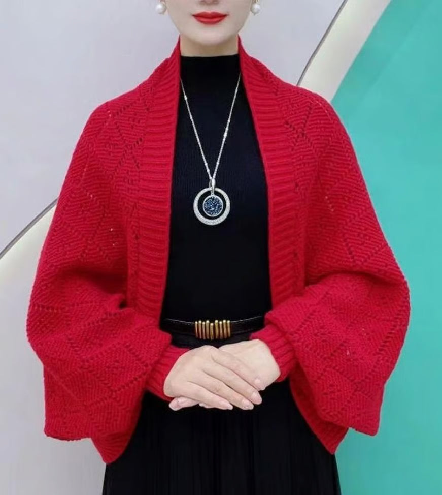 Fashion Hollow Out Knitted Shawl Coat ~ From casual to classy in seconds.