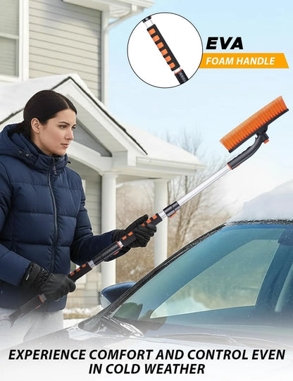 Extendable Snow Brush & Ice Scraper ~ Faster snow removal for SUVs and trucks.