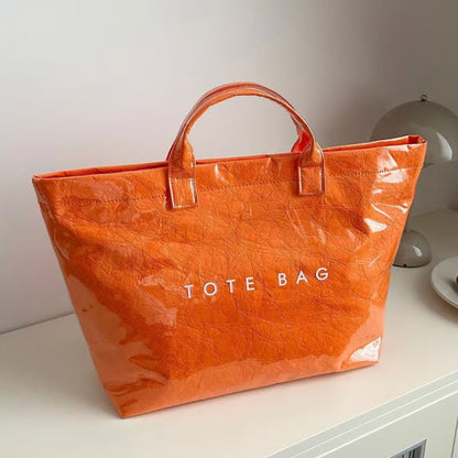 Letter Print Tote Bag ~ Designer-level style that carries your day with ease.
