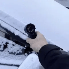 Thermal Snow Blower ~ Blasts snow off your car in seconds.