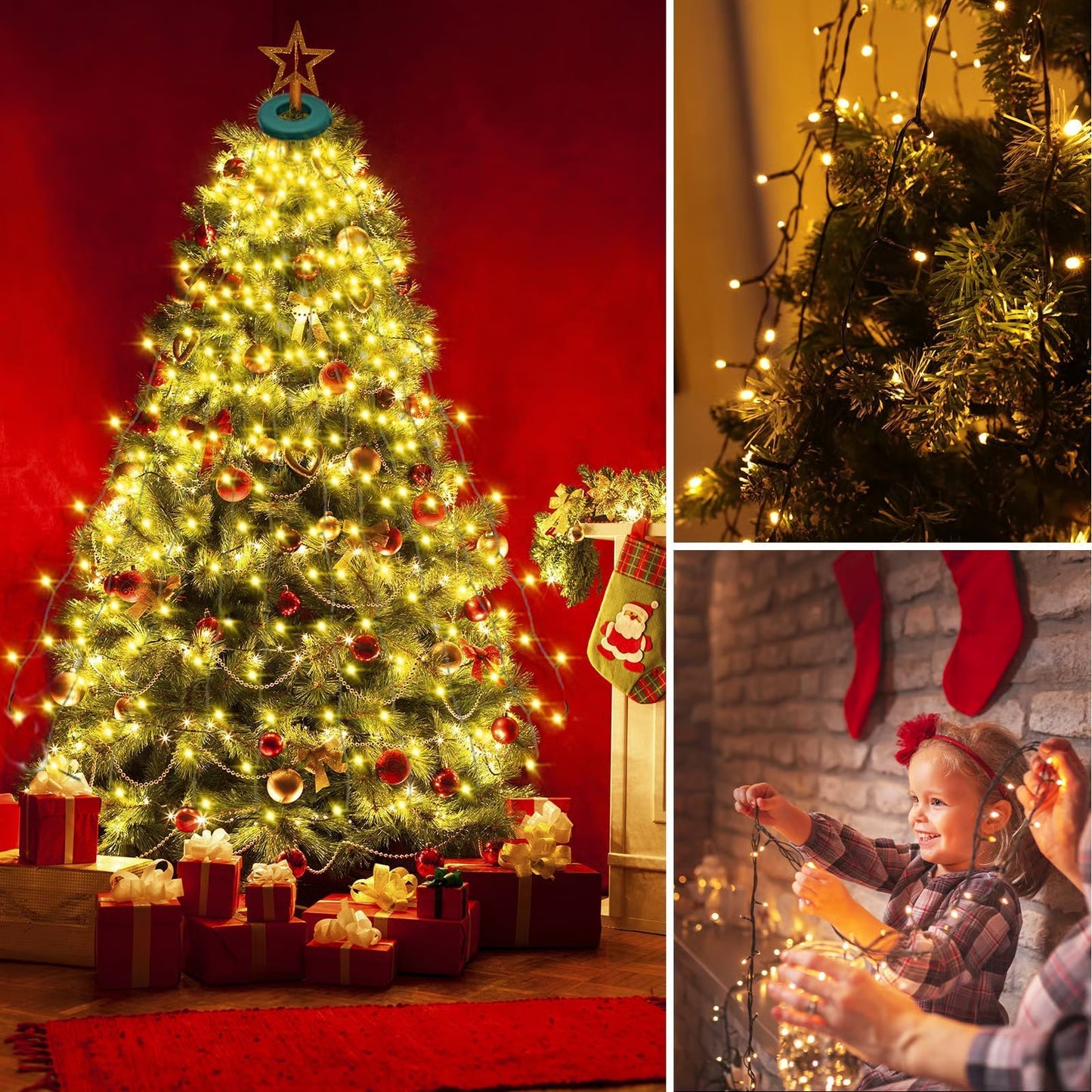 Christmas Tree Waterfall Lights ~ Turn your home into a glowing Winter Wonderland.