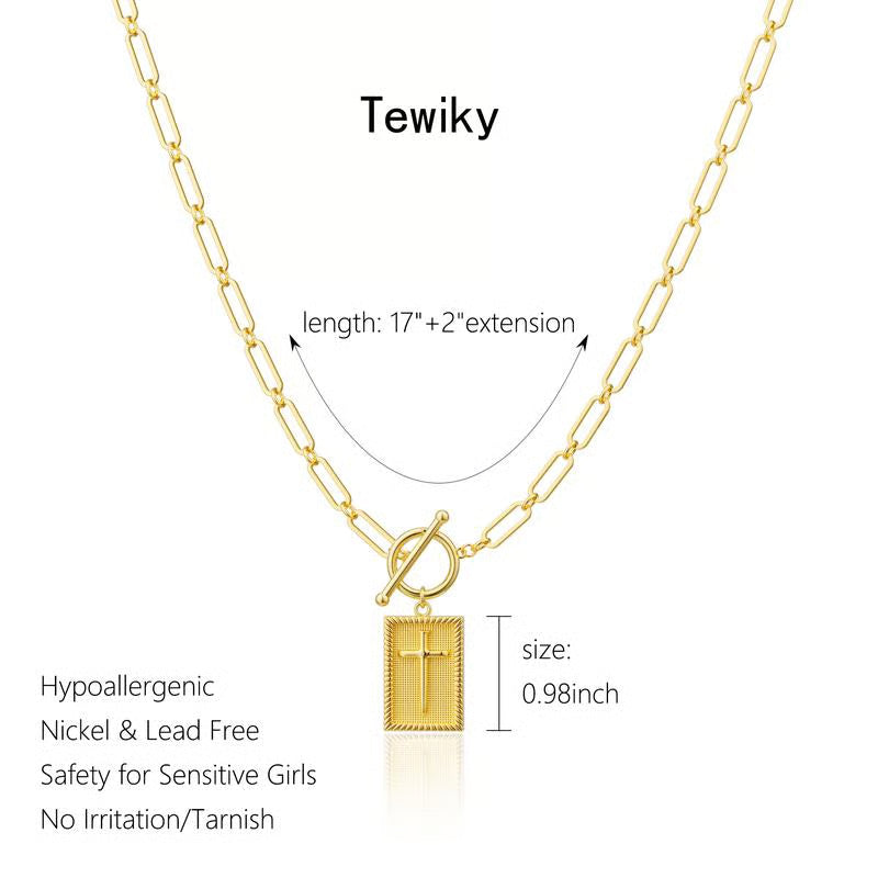 Cross Pendant Paperclip Chain Necklace ~ A bold reminder of God’s presence.