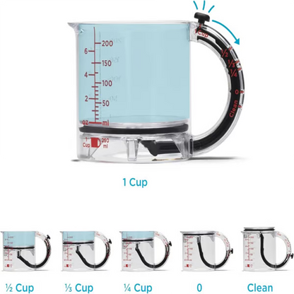 4-in-1 Adjustable Measuring Cup ~ From flour to honey, one cup rules them all