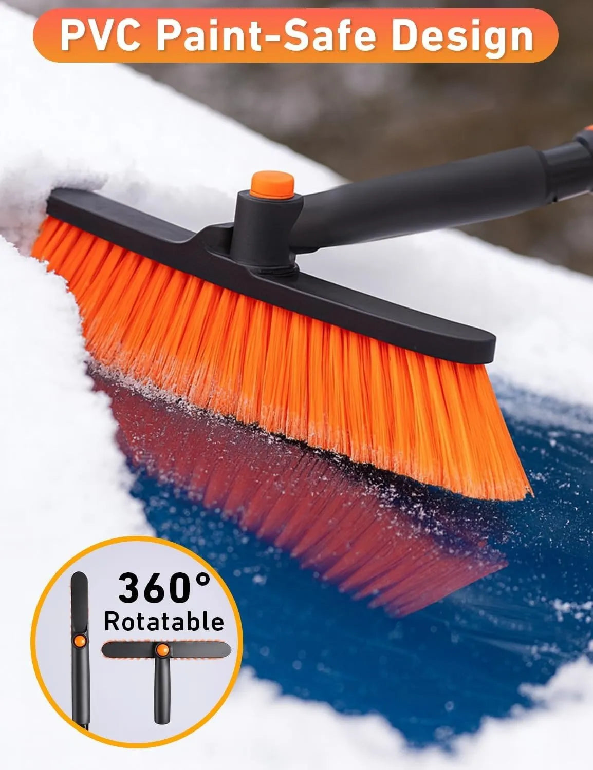 Extendable Snow Brush & Ice Scraper ~ Faster snow removal for SUVs and trucks.