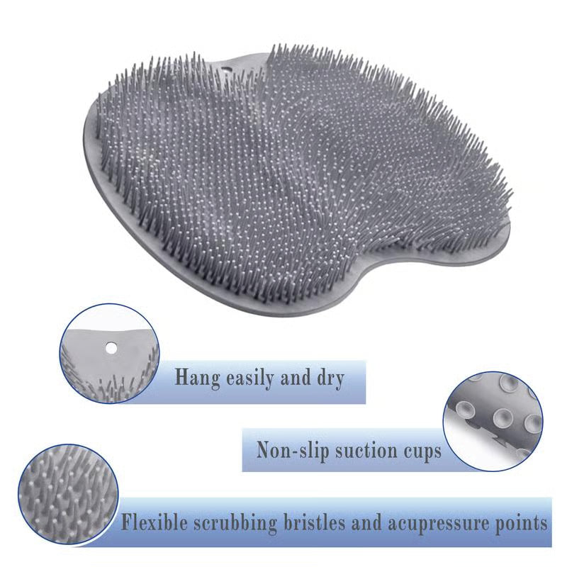 Silicone Shower Foot Scrubber Mat ~ Clean and massage feet hands-free in seconds.