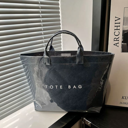 Letter Print Tote Bag ~ Designer-level style that carries your day with ease.