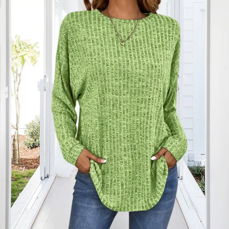 Casual Long-Sleeved Top ~ Soft all-day comfort in a relaxed, flattering fit.