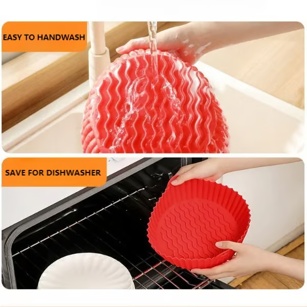 Air Fryer Silicone Baking Tray ~ Keep your fryer clean and cook without the mess.
