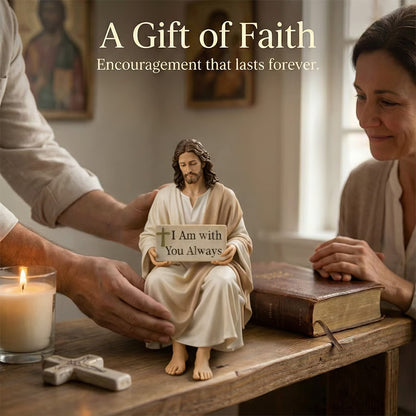 Hand-Painted Resin Jesus Figurine ~ A Daily Reminder You Are Never Alone.