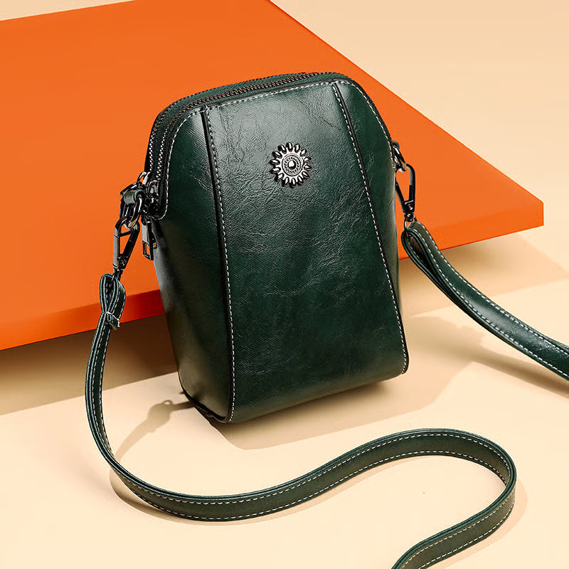 Soft Leather Mobile Phone Messenger Bag ~ Everyday luxury in a compact size.