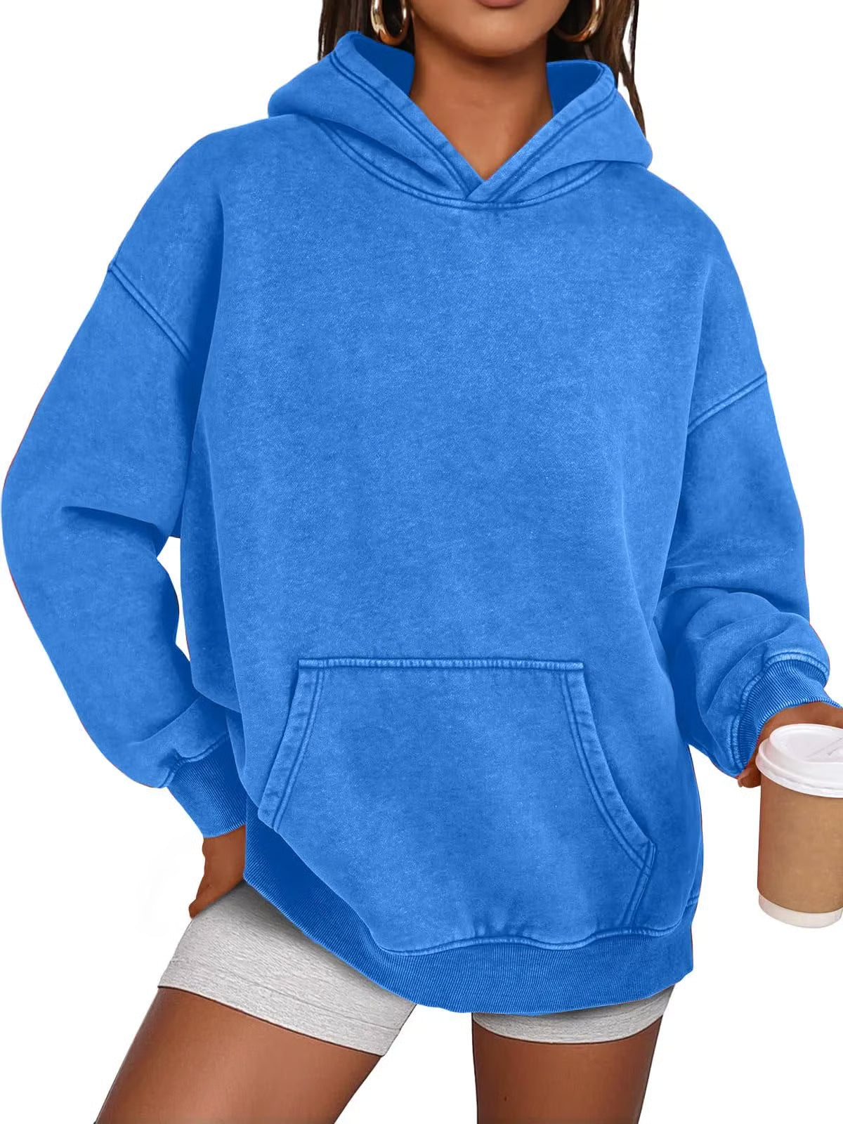 Unisex Casual Oversized Acid Wash Hoodie ~ Laid-back style with all-day comfort.