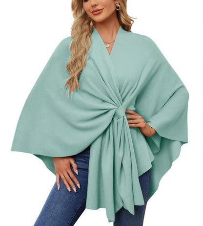 Elegant Shawl Sweater Wrap ~ Effortless layering and cloud-soft comfort all day.