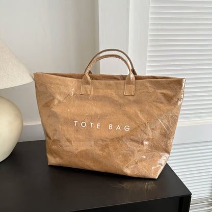 Letter Print Tote Bag ~ Designer-level style that carries your day with ease.