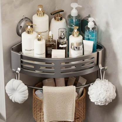 Triangle Suction Shower Caddy ~ Turn empty shower corners into instant storage.