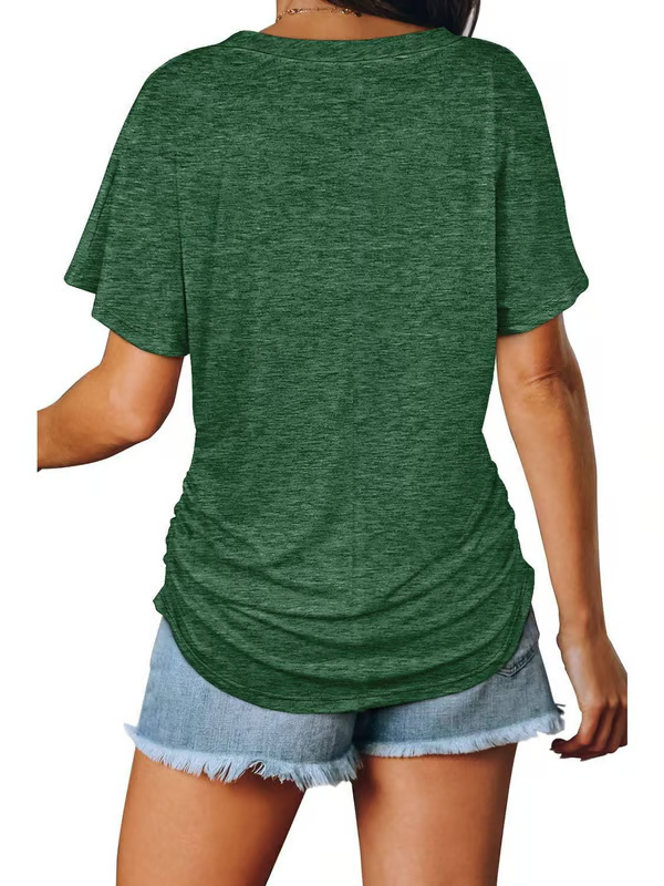 Short Sleeve V Neck Dolman Tops ~ Your go-to top for comfort and confidence-