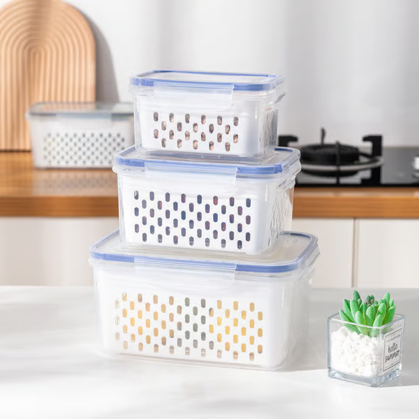 Food Storage Box With Drain Basket ~ Built for Real Kitchens