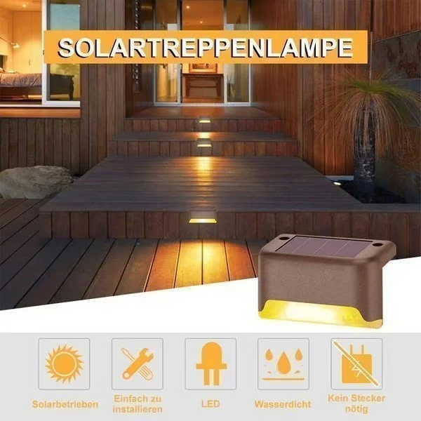 Solar Step Lights (4pcs) ~ Light up your stairs and walkways with zero effort.