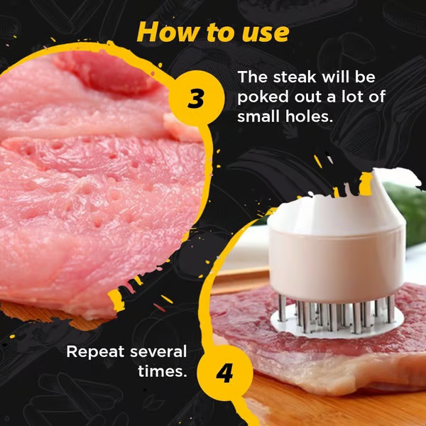 Stainless Steel Meat Tenderizer ~ Turn any cut into a steakhouse-quality bite