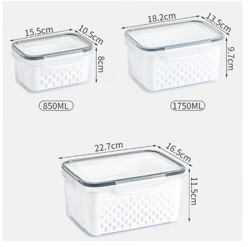 Food Storage Box With Drain Basket ~ Built for Real Kitchens