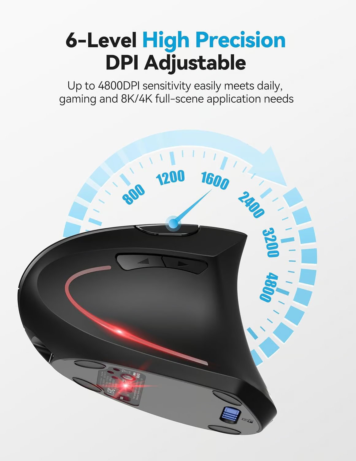 Ergonomical Vertical Mouse ~ Natural grip for all-day comfort and control