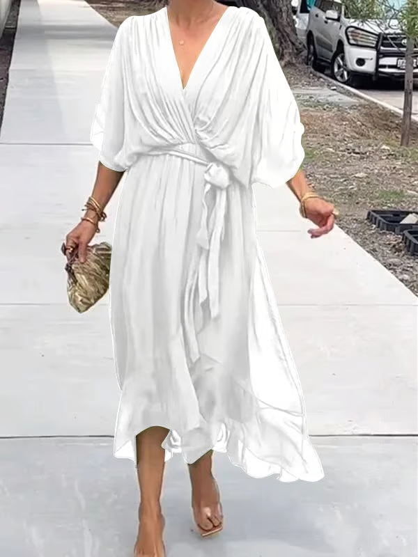 Chiffon V-Neck Maxi Dress ~ Flowing elegance that flatters every figure