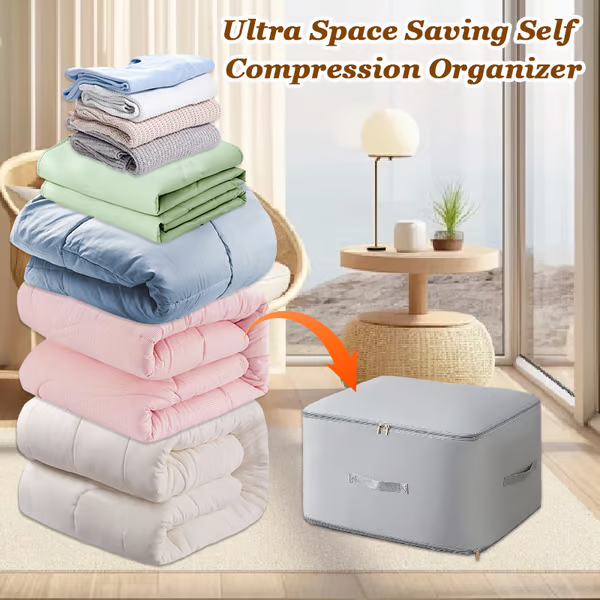 Space Saving Compression Organizer ~ Instantly create space in closets, drawers, and luggage