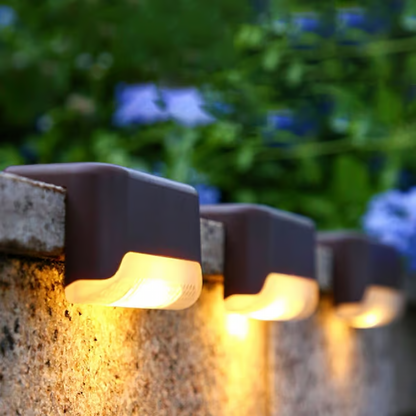Solar Step Lights (4pcs) ~ Light up your stairs and walkways with zero effort.