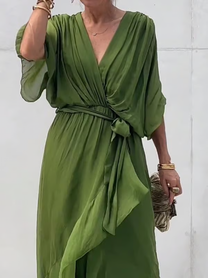 Chiffon V-Neck Maxi Dress ~ Flowing elegance that flatters every figure
