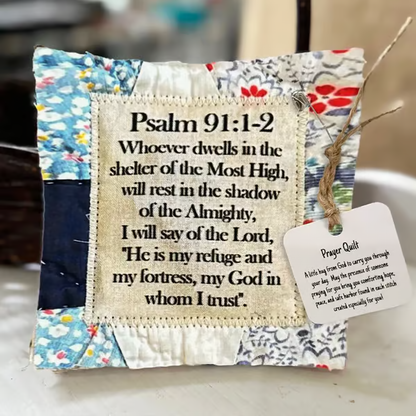 Prayer Quilt with Cross Inside ~ A handheld reminder of faith and comfort