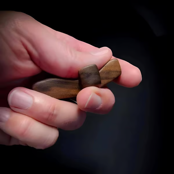 Handmade Wooden Cross My Heart ~ A Pocket-Sized Symbol of Faith and Love.
