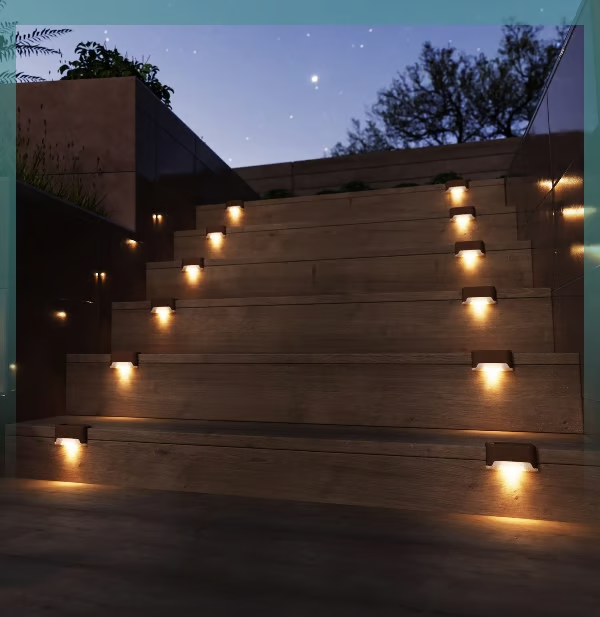 Solar Step Lights (4pcs) ~ Light up your stairs and walkways with zero effort.