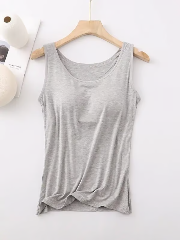 Tank Top with Built-in Bra ~ Stay comfy, supported, and wire-free