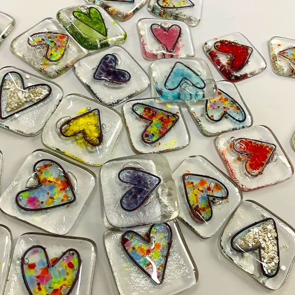 Fused Glass Heart Pocket Token ~ A Pocket-Sized Reminder of Love and Support