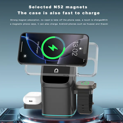 3-in-1 Wireless Charger ~ Power your phone, watch & earbuds in one sleek dock-