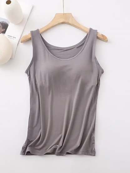 Tank Top with Built-in Bra ~ Stay comfy, supported, and wire-free