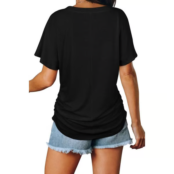 Short Sleeve V Neck Dolman Tops ~ Your go-to top for comfort and confidence-
