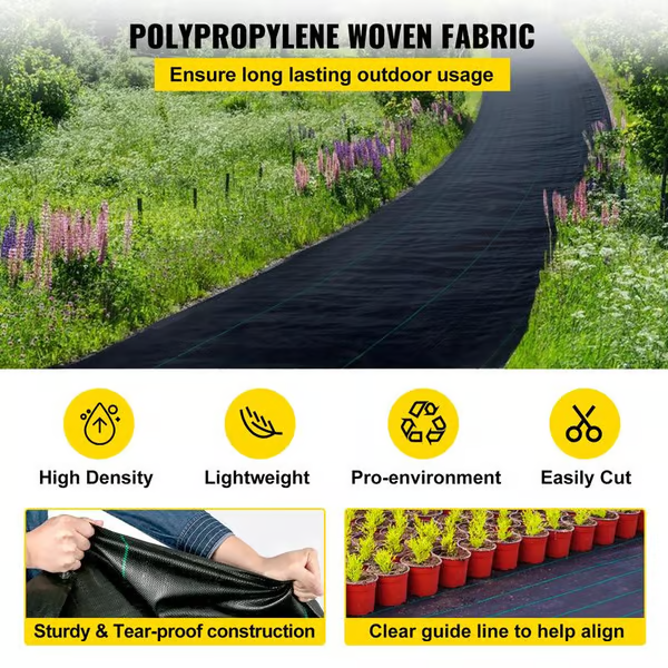 Premium Woven Weed Barrier ~ No chemicals, no mess, just results