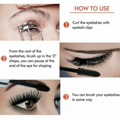 Waterproof Silk Fibre Thick Lengthening Mascara ~ 500% Volume, Zero Extensions Needed.