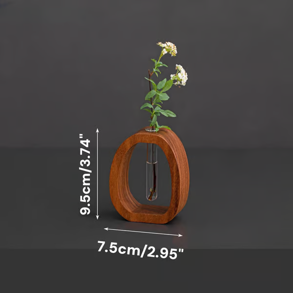 Solid Wood Glass Vase ~ Bring simplicity and nature indoors